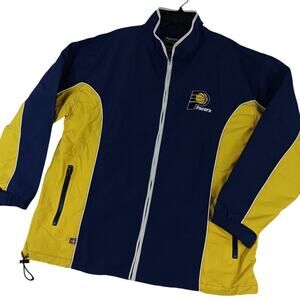 Nutmeg Vintage Indiana Pacers Nylon Jacket Men's XL Yellow/Blue Basketball NBA